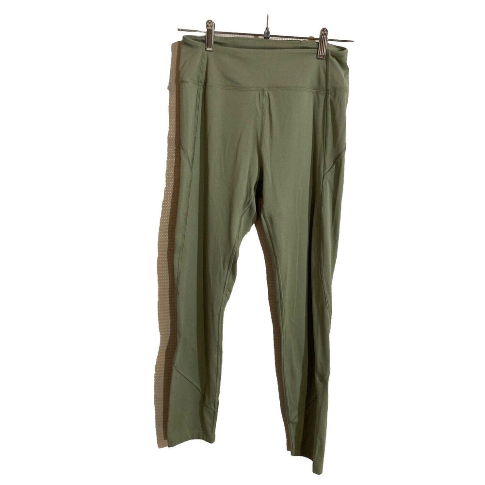 Pink Victoria's Secret Sport Leg Panels Yoga Leggings Olive Sage Green Sz Medium